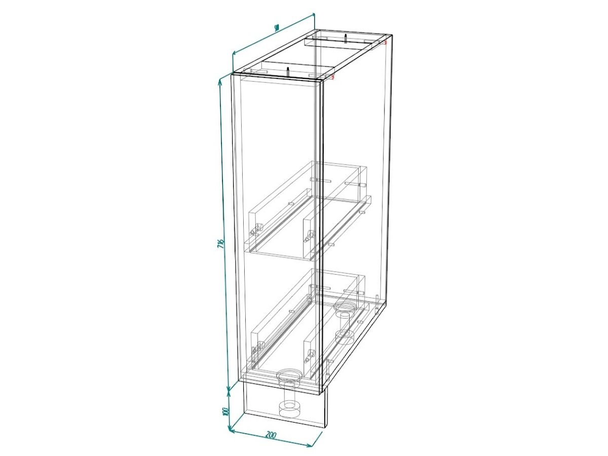 шкаф нижний бутылочница 200