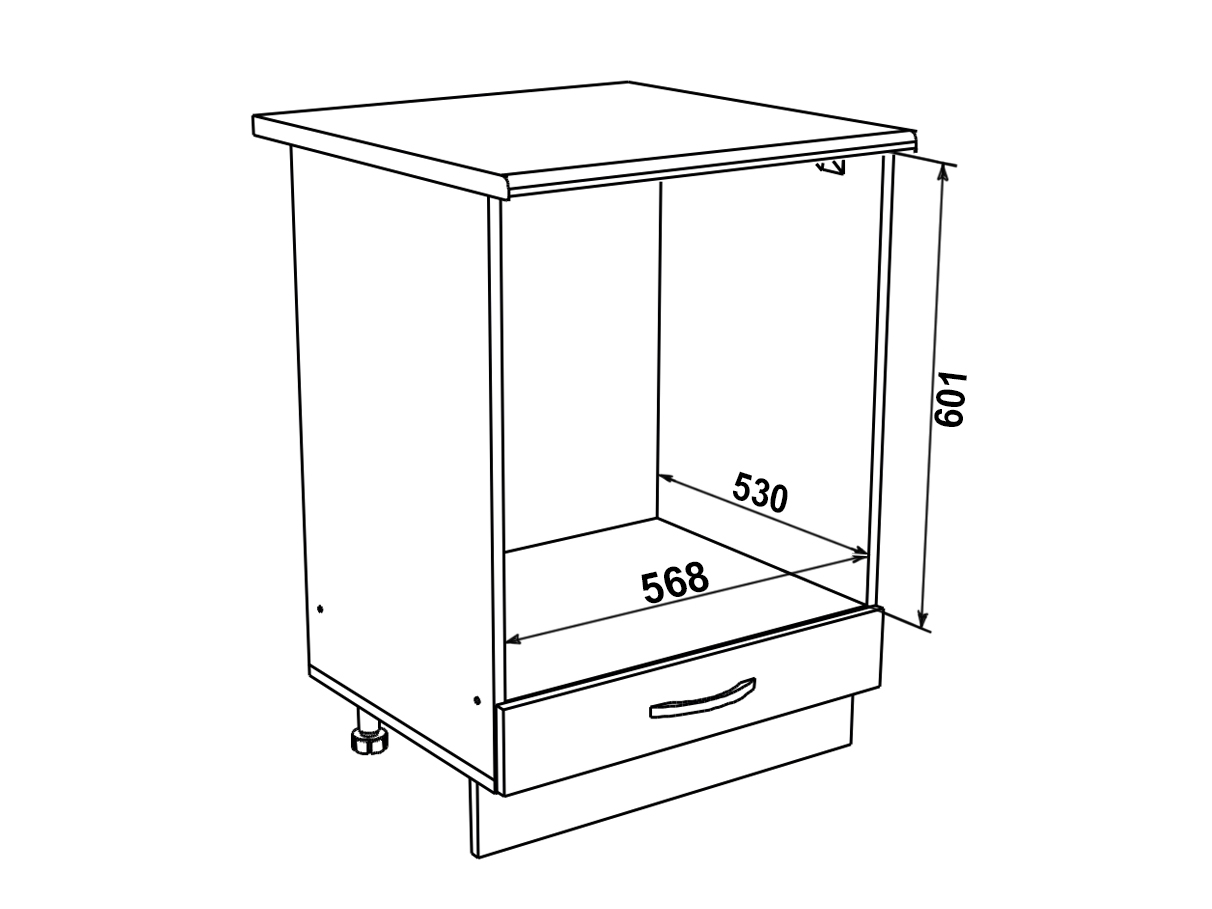 шкаф под духовой шкаф с верхним ящиком