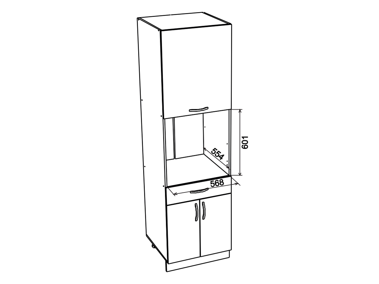 высота кухонного пенала с духовым шкафом